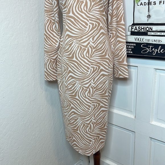 Ted Baker London Villani Zebra Print Midi Dress Size 2/S/6US - Picture 6 of 10